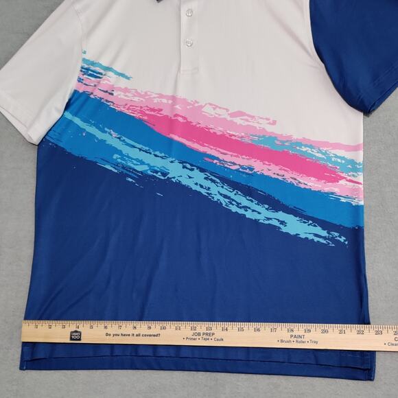 Chubbies Golf Performance Polo Shirt Mens Large Short Sleeve Abstract Colorful - Picture 8 of 11